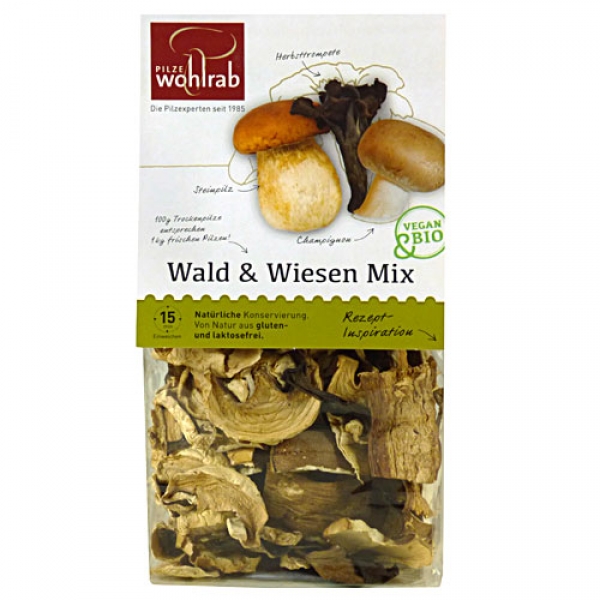 Wald & Wiesen Mix, Pilze getrocknet, Bio