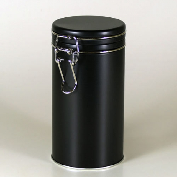 Bügelverschlussdose rund, schwarz, 76x149mm