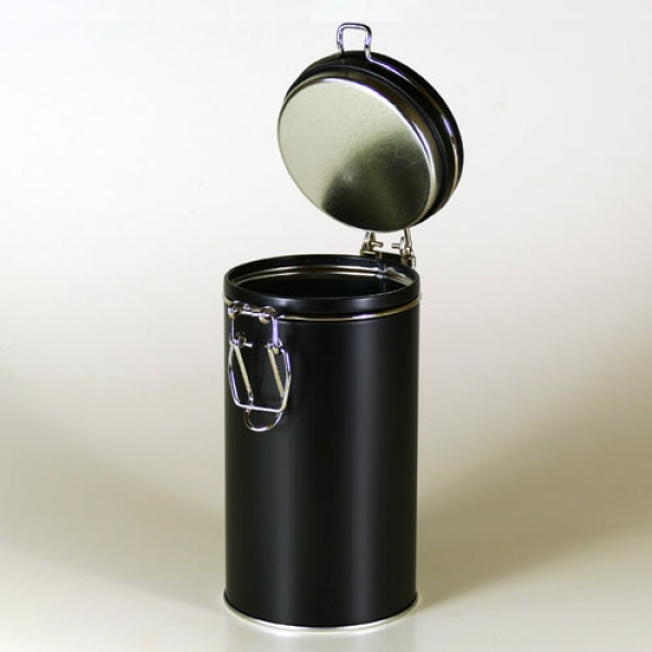 Bügelverschlussdose rund, schwarz, 76x149mm