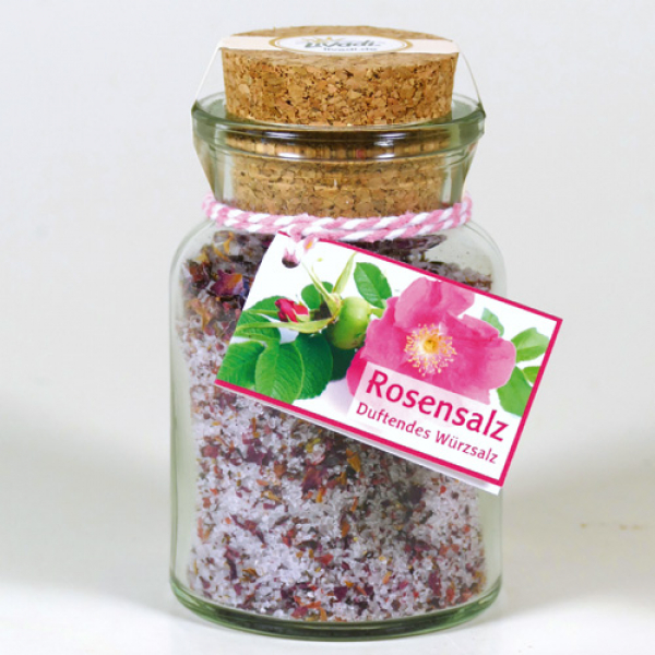 Rosensalz im Glas