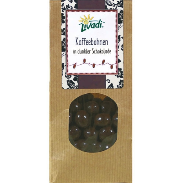 Kaffeebohnen in dunkler Schokolade
