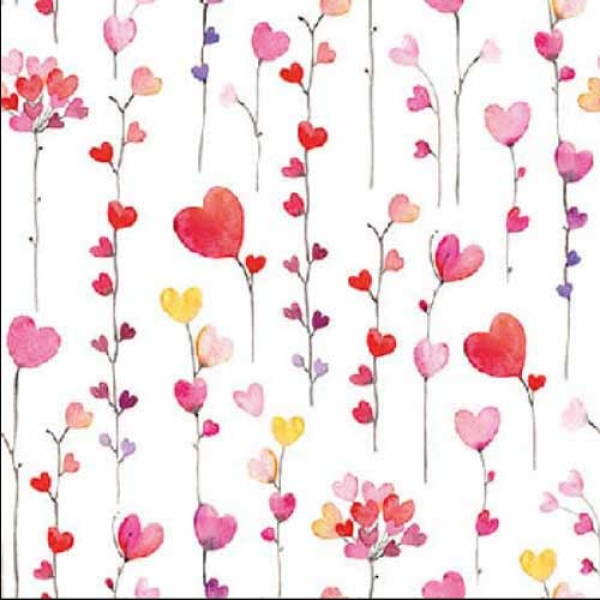 Cocktail-Servietten "Hearts garlands" 25x25cm