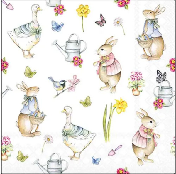 Cocktail-Servietten "Easter garden" 25x25cm