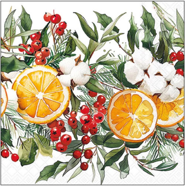 Lunch-Servietten "Winter oranges" 33x33cm