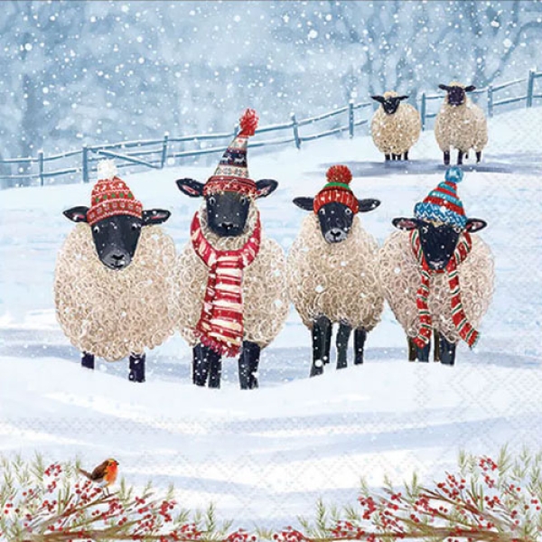 Lunch-Servietten "Warm winter woolies" 33x33cm