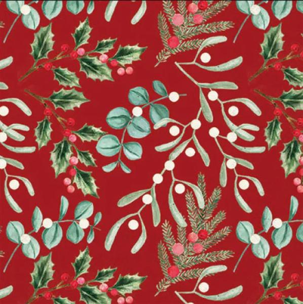 Lunch-Servietten "Foliage scatter red" 33x33cm