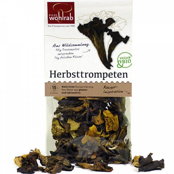 Herbsttrompeten, Pilze getrocknet, Bio