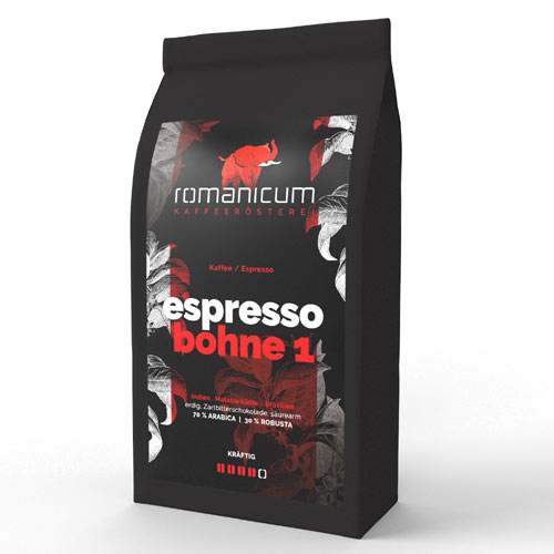 Espresso Bohne1, gemahlen, Romanicum