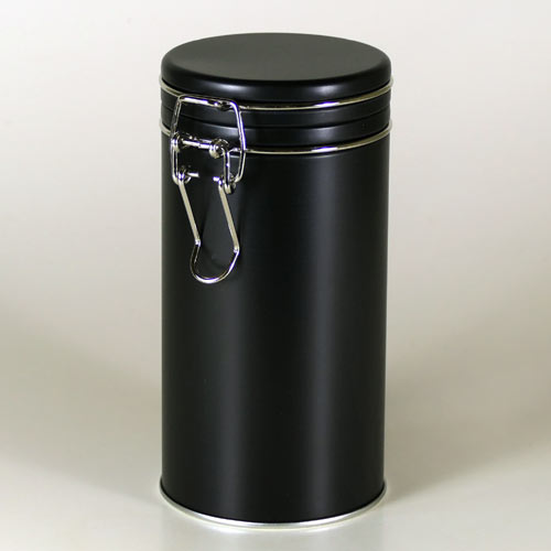 Bügelverschlussdose rund, schwarz, 95x200mm