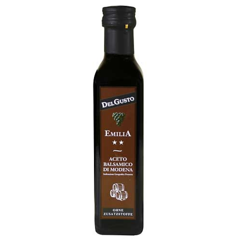 DelGusto ZWEI STERNE Aceto Balsamico di Modena I.G.P. 2 Jahre barrique, Bio