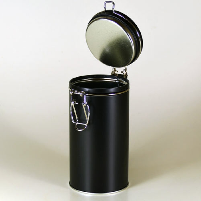 Bügelverschlussdose rund, schwarz, 95x200mm
