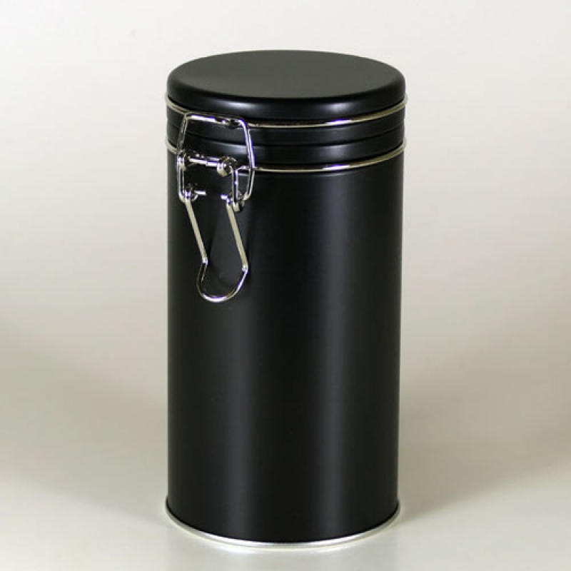 Bügelverschlussdose rund, schwarz, 76x149mm