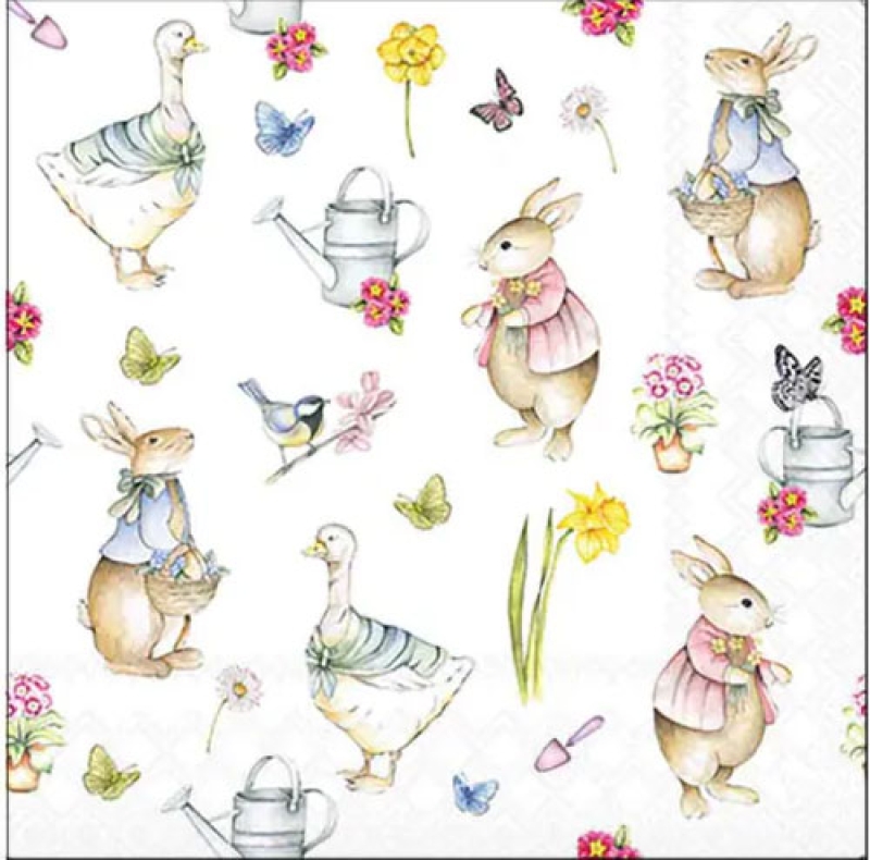 Cocktail-Servietten "Easter garden" 25x25cm