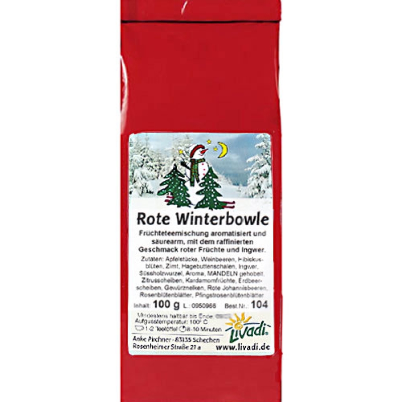 Früchtetee Rote Winterbowle, 100g, Weihnachtsangebot