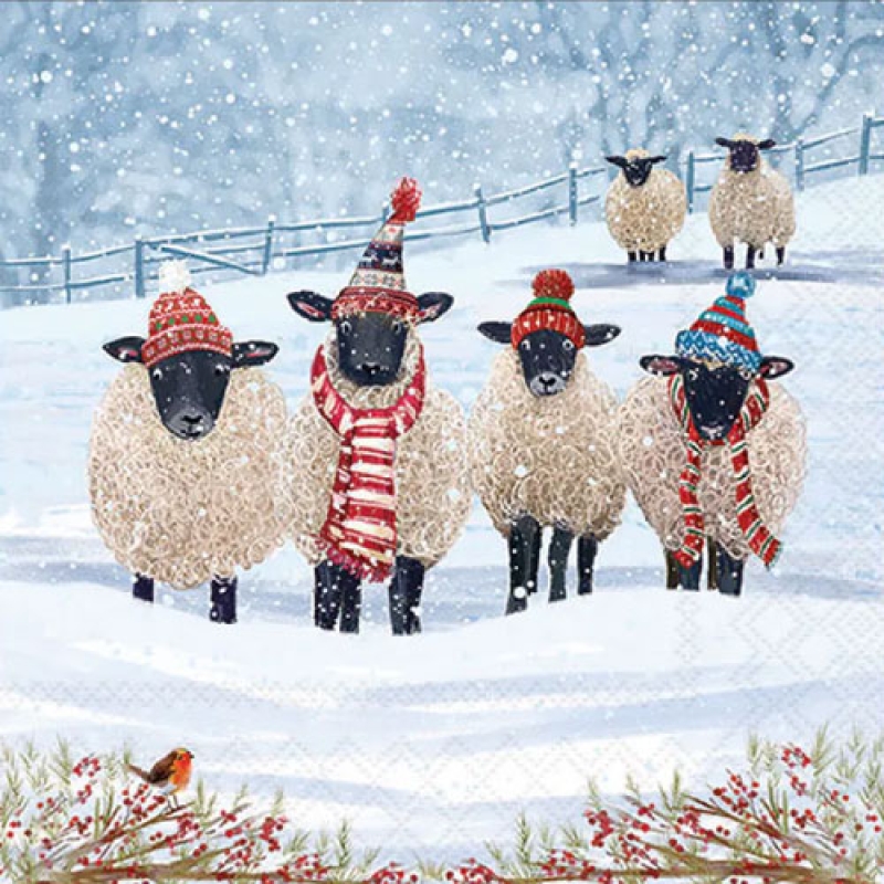Lunch-Servietten "Warm winter woolies" 33x33cm