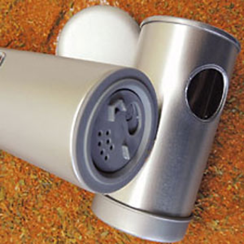 Gewürzstreuer aus Weißblech, 45 x 90 mm